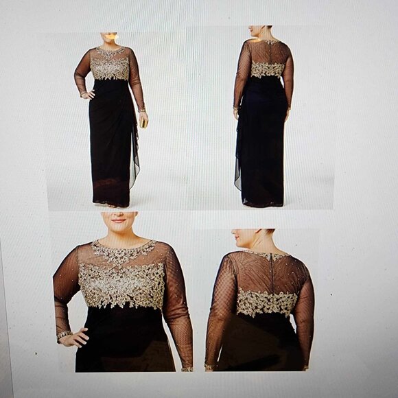 Xscape Plus Size Embroidered Illusion Gown size 18W - Picture 1 of 5